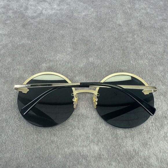 Versace VE2176 Retro Medusa Round Black Sunglasses - Picture 12 of 14